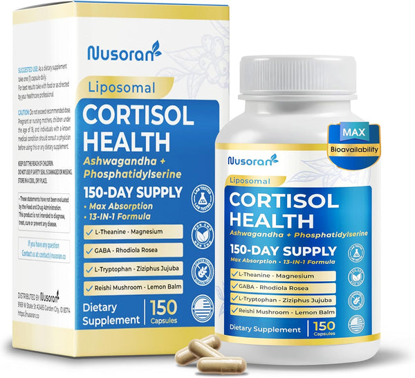 Ultra Cortisol Health - 13-In-1 with Ashwagandha, Phosphatidylserine, L-Theanine, Rhodiola - Max Absorption - Non-Gmo, Gluten-Free, Lab Tested - Made in USA (150 Count (Pack of 1))