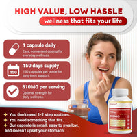 Dihydroberberine - Super Berberine - Patented Glucovantage 810Mg - 5X Absorption - with Resveratrol Cinnamon Grape Seed Extract- Support Metabolism, Digestion - Made in the USA