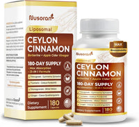 Ultra Ceylon Cinnamon - 13-In-1 with Berberine, Apple Cider Vinegar, Turmeric, Bitter Melon - Max Absorption - Made in USA - 180 Capsules - Non-Gmo, Gluten-Free, Lab Tested