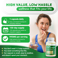 Premium Olive Leaf & Fruit - 13-In-1 with Rutin, Grape Seed, Astaxanthin, PQQ - Max Absorption - 150 Capsules - Made in the USA - Non-Gmo, Gluten-Free, Lab Tested
