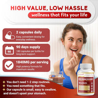 Ultra Berberine 1840 Mg - 12-In-1 with Cinnamon, Turmeric, Coq10, ALA, Gymnema, Bitter Melon - Max Absorption - 180 Capsules - Non-Gmo, Gluten-Free, Lab Tested
