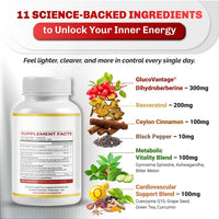 Dihydroberberine - Super Berberine - Patented Glucovantage 810Mg - 5X Absorption - with Resveratrol Cinnamon Grape Seed Extract- Support Metabolism, Digestion - Made in the USA