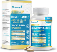 Ultra Benfotiamine - 13-In-1 with Alpha Lipoic Acid, Vitamin B12, Coq10, Rhodiola - Max Absorption -180 Capsules - Made in USA - Non-Gmo, Gluten-Free, Lab Tested